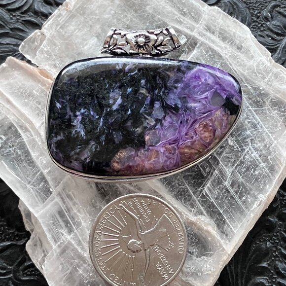 Charoite Crystal Stone Jewelry Pendant - Picture 7 of 7